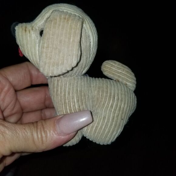 Plush Stuffed Toy Red Maroon Dog 1960's Holiday Fair Hedaya Carnival Prize+ - Picture 9 of 16